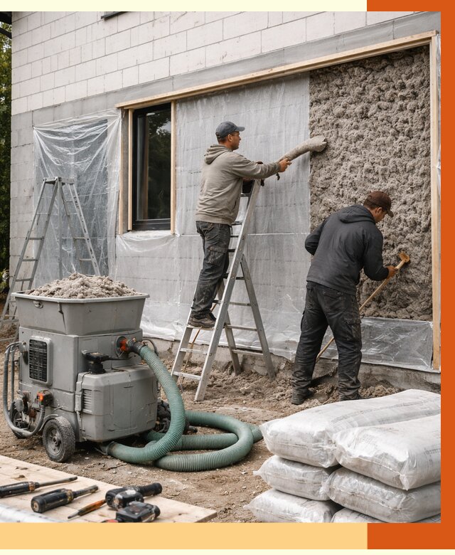 Утепление дома из газобетона эковатой в Коврове от 4604 руб./м2 | ТепломастерКвр